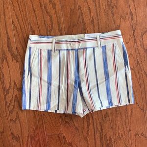 Loft blue red and white stripped shorts